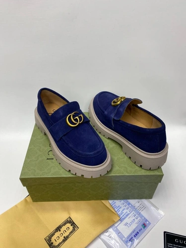 Туфли женские Gucci A103369 замшевые синие фото-4