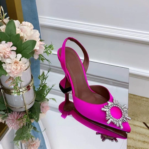 Туфли-босоножки женские Amina Muaddi розовые премиум-люкс коллекция 2021-2022 фото-9
