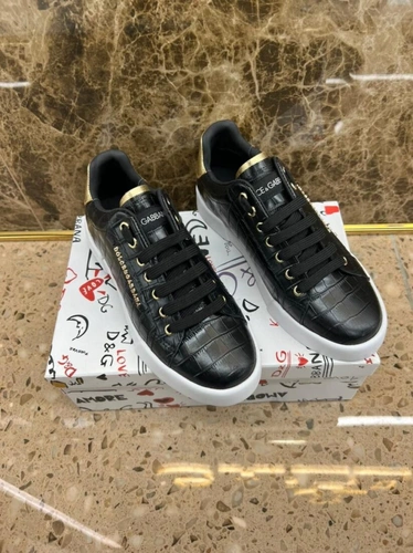 Кроссовки мужские кожаные Dolce & Gabbana A104789 чёрные фото-4