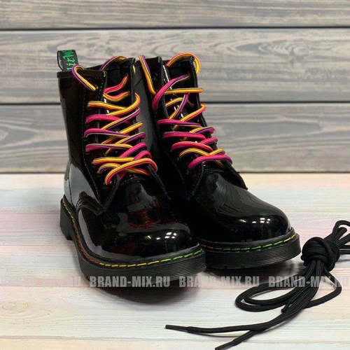 Мартинсы ботинки Dr Martens 1460 Rainbow чёрные