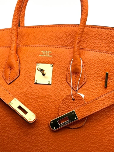 Женская сумка Hermes Birkin 35×26 см A109406 оранжевая фото-7