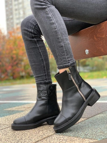 Ботинки женские Chanel черные A56084 фото-4