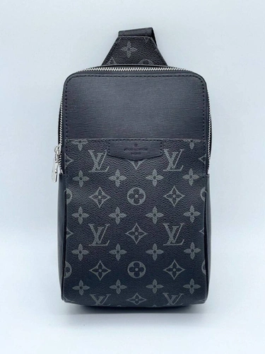 Мужская сумка-кобура Louis Vuitton A103914 из канвы серая 27:16:5 см фото-4