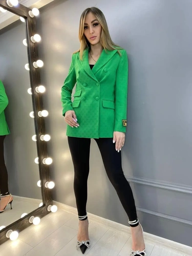 Женский премиум-люкс пиджак gucci зелёный A6238 фото-2