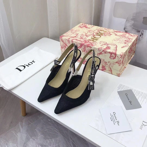 Туфли-босоножки женские Christian Dior черные на высоком каблуке коллекция лето 2021