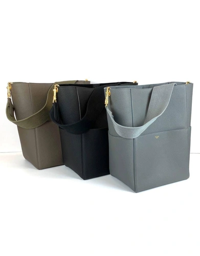 Сумка Celine Sangle Bucket Bag in Soft Grained Calfskin черная 33/23/17 фото-9
