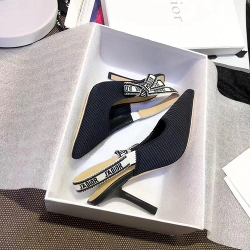 Туфли-босоножки женские Christian Dior черные текстильные коллекция лето 2021 фото-4