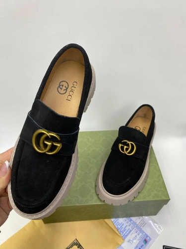Туфли женские Gucci A103389 замшевые чёрные фото-3
