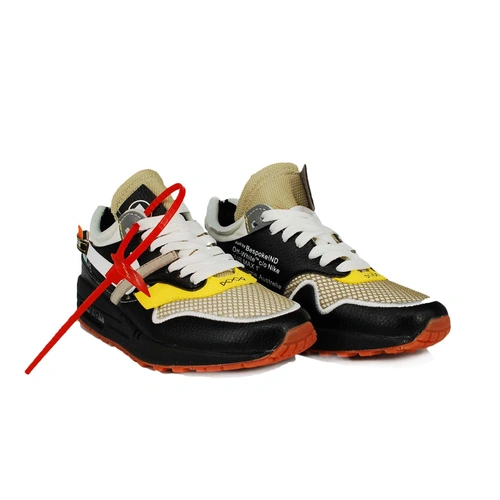 Кроссовки Nike Air Max 1S x Virgil Abloh x BespokeIND Create x Off-White AA7293-200 Leather Black фото-5