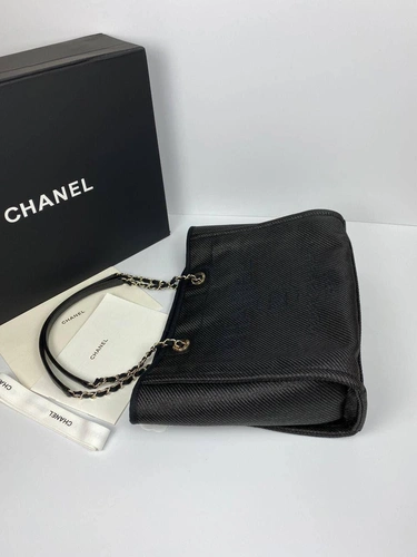 Женская сумка Shopping Chanel черная 41/26/15 премиум-люкс фото-6