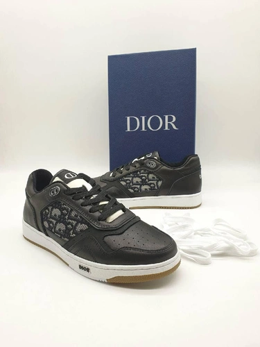 Мужские кроссовки кожаные Christian Dior черные коллекция 2021-2022 фото-4