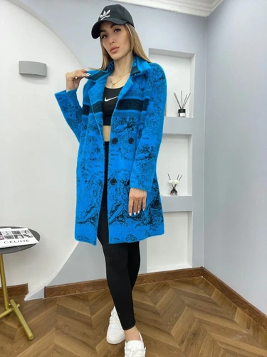 Женская премиум-люкс куртка christian dior голубая A5876 фото-4