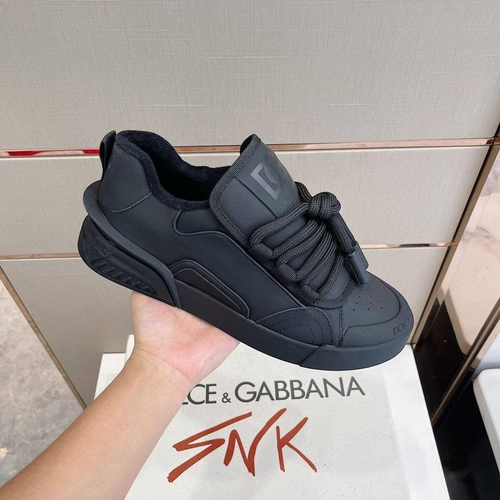 Кроссовки мужские кожаные Dolce & Gabbana A104762 чёрные фото-3