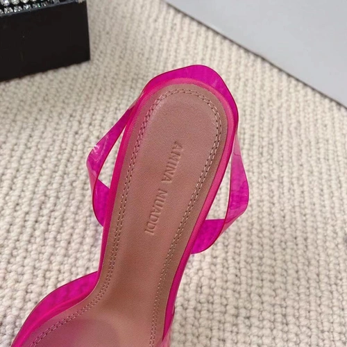 Туфли-босоножки женские силиконовые Amina Muaddi розовые премиум-люкс коллекция 2021-2022 фото-6