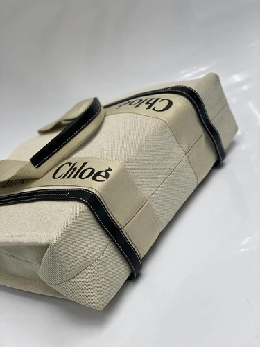 Женская сумка Chloe тканевая белая 36/29/10 коллекция 2021-2022 A83687 фото-4