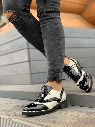 Туфли женские Jimmy Choo черно-белые коллекция 2021-2022 фото-4