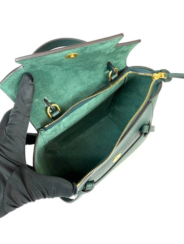 Женская сумка Celine премиум-люкс зеленая 20/17/10 средняя фото-8