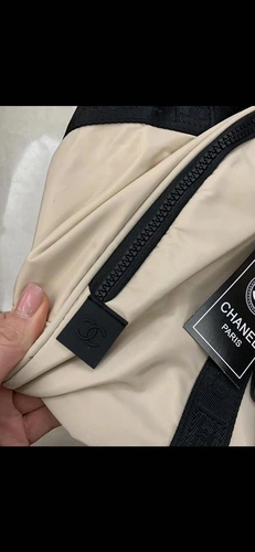 Дорожная сумка Chanel из нейлона белая большого размера 50/35 см фото-4
