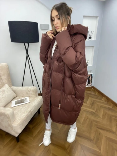 Женское премиум-люкс пальто bottega veneta бордовое A6141 фото-2