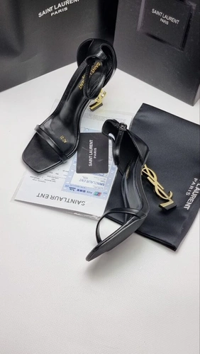 Туфли-босоножки Yves Saint Laurent Opyum A105979 Leather Black Gold фото-3
