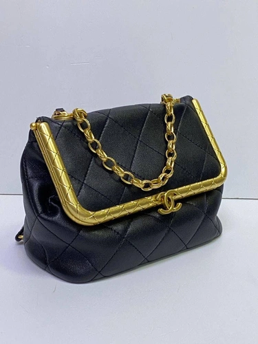 Женская кожаная сумка Charlie Chanel черная премиум люкс 18/13/7 фото-5