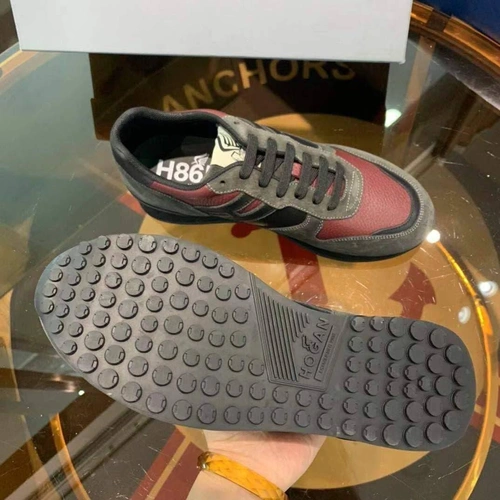 Мужские кроссовки Hogan коричнево-бордовые коллекция 2021-2022 фото-7