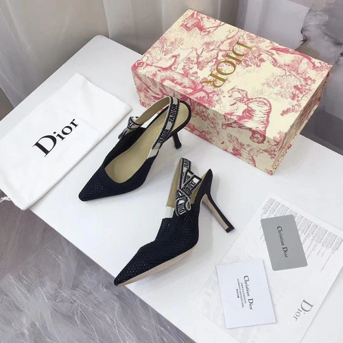Туфли-босоножки женские Christian Dior черные на высоком каблуке коллекция лето 2021 фото-4