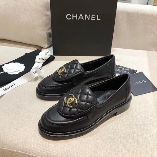 Туфли-лоферы Chanel черные кожаные коллекция 2021-2022