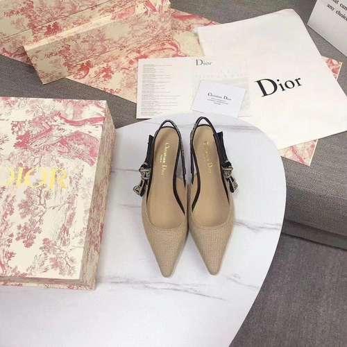 Туфли-босоножки женские Christian Dior белые текстильные коллекция лето 2021 A83094