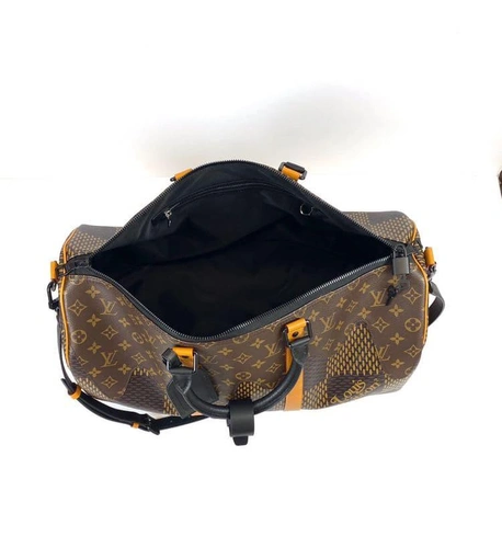 Женская сумка Louis Vuitton² Collection -keepall bandouliere 50 коричневая премиум-люкс 50/58/21 фото-2