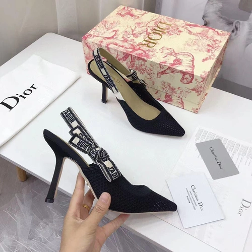 Туфли-босоножки женские Christian Dior черные на высоком каблуке коллекция лето 2021 фото-8
