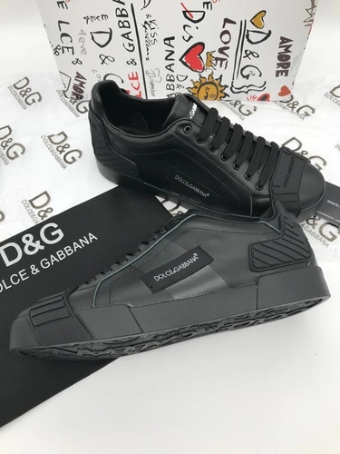 Кроссовки мужские кожаные Dolce & Gabbana A104581 чёрные фото-3