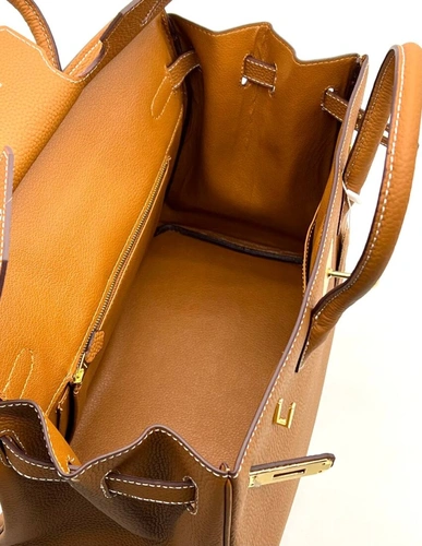 Женская сумка Hermes Birkin 35×26 см A109395 коричневая фото-5