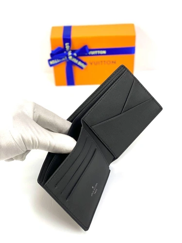 Бумажник Louis Vuitton Multiple из зернистой кожи чёрный качество премиум-люкс 11,5/9/1,5 см фото-2