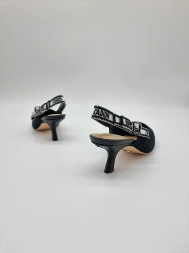 Женские босоножки Christian Dior J’Adior A109321 на каблуке чёрные фото-2