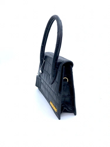 Женская кожаная сумка Jacquemus черная фото-4