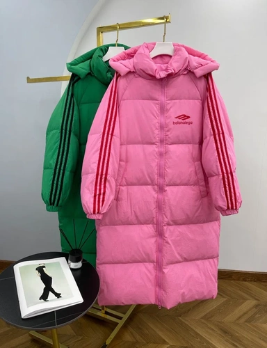 Женское премиум-люкс пальто розовое A6263 фото-3