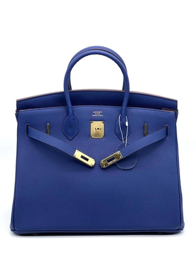 Женская сумка Hermes Birkin 35×26 см A109452 синяя фото-4