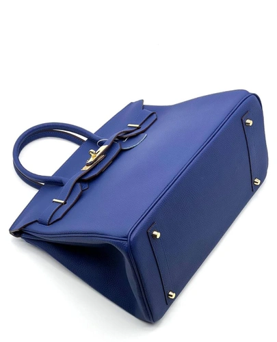 Женская сумка Hermes Birkin 35×26 см A109452 синяя фото-3