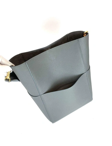 Сумка Celine Sangle Bucket Bag in Soft Grained Calfskin серая 33/23/17 фото-5