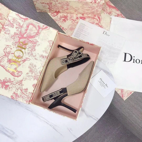 Туфли-босоножки женские Christian Dior белые текстильные коллекция лето 2021 A83079 фото-3