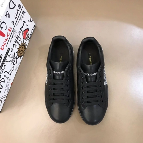 Кроссовки мужские кожаные Dolce & Gabbana A104605 чёрные фото-4