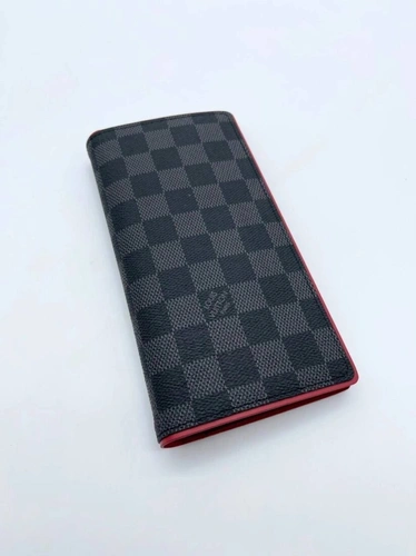 Бумажник Louis Vuitton Brazza A104055 серый / внутри красный 19:10 см фото-6