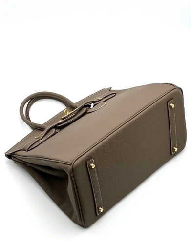 Женская сумка Hermes Birkin 35×26 см A109375 бежевая фото-3