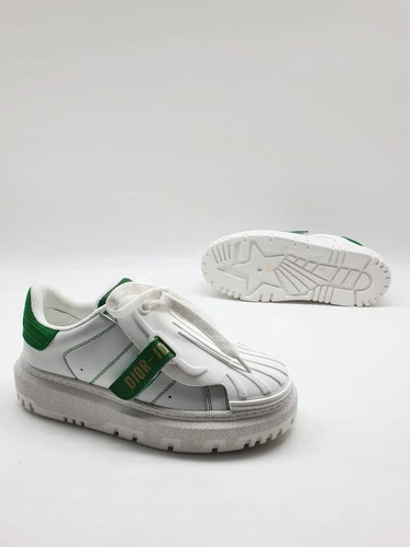 Кроссовки-сникеры Dior B27 белые с зелеными вставками коллекция 2021-2022 фото-3