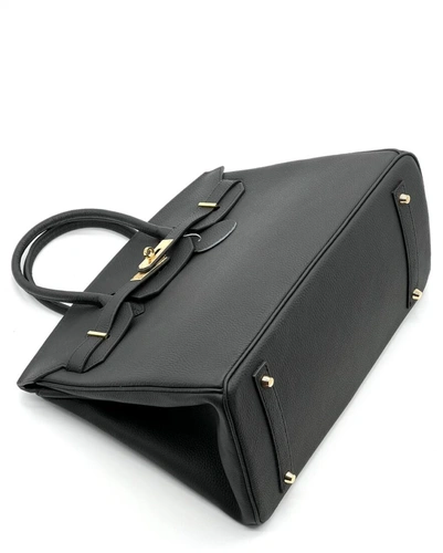 Женская сумка Hermes Birkin 35×26 см A109425 чёрная фурнитура золото фото-3