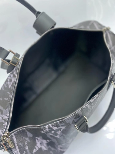 Дорожная сумка Louis Vuitton из канвы серая 50/28/22 см A81063 фото-3