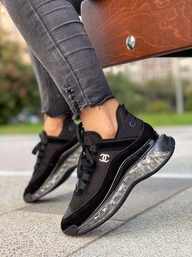 Кроссовки женские Chanel черные A54741 фото-2