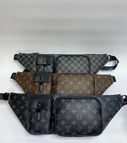 Поясная сумка Louis Vuitton Christopher из канвы черная 50/16/3 фото-2