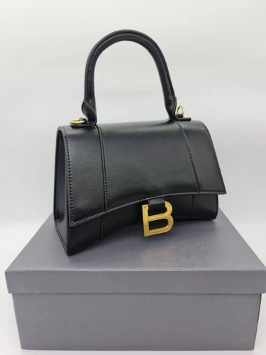 Женская кожаная сумка Balenciaga черная 24/14/10 коллекция 2021-2022 A66704